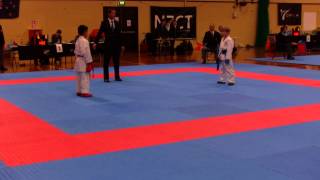 NZ Open Karate Championship 2014 89 years old Kumite semi final [upl. by Dagall324]