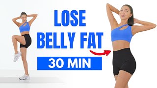 Get rid of BELLY FAT in 1 Week 🔥 30 Min Standing Workout  No Jumping No Squat No Lunge [upl. by Hollister]