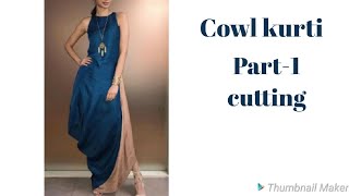 Cowl kurtidress cutting  Draped dresskurti cutting  Latest designer kurti cutting [upl. by Ardyth]