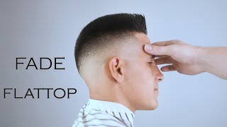 Фейд Майданчик Чоловіча стрижка машинкою Як стригти Flattop Fade BARBER TUTORIAL High fade [upl. by Supple]