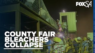 Dozen injured in bleacher collapse at Texas fairgrounds [upl. by Colbye798]