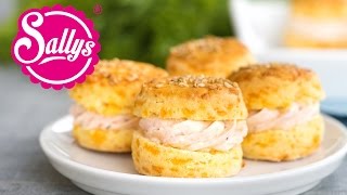 Scones mit Cheddar und Lachscreme  Fingerfood  Sallys Welt [upl. by Ayar]