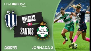 Resumen Rayadas vs Santos  J2  Liga BBVA MX Femenil [upl. by Dosia]