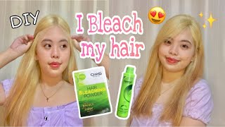 HOW TO BLEACH MY HAIR 3x AT HOME OMG hair bleaching powder DIY  Shaina Lacorte [upl. by Trinee]