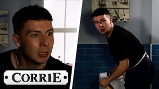 Jacob Flushes Damon’s Drugs Down the Toilet  Coronation Street [upl. by Anaitsirc]