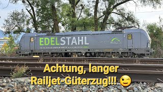 ÖBB Terminal Wolfurt😯 RailjetGüterzug EDELSTAHL von TXL [upl. by Zipnick540]