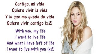 Shakira  Suerte Whenever Wherever Lyrics English and Spanish  Translation amp Meaning  Letras [upl. by Akedijn]