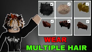 How To Equip More Than One Hair On Roblox 2024  Multiple Hair On Roblox [upl. by Aramac]