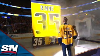 Predators Honour Pekka Rinne With A Heartfelt Jersey Retirement Ceremony [upl. by Aelanej74]