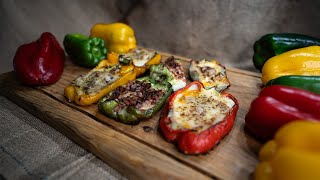 Pimientos Morrón Rellenos a la Parrilla 🧀 Chilote Cocina 🍻 [upl. by Alicirp436]