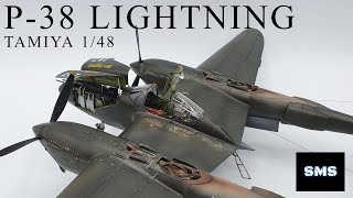 148 Tamiya P38 Lightning Full build scale model aircraft kit 61120 [upl. by Ancilin718]