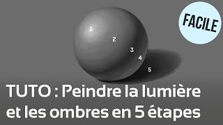 TUTO  Comment peindre la lumière et les ombres en 5 étapes en digital paintingdessin [upl. by Rasecoiluj709]