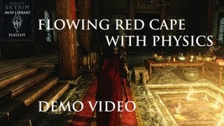 Flowing Red Cape With Physics Skyrim  Quick Demo Video Skyrim [upl. by Eiuol292]