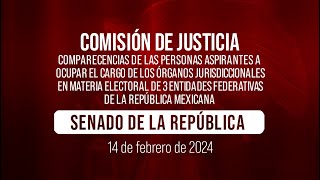 Comparecencias de Aspirantes a Órganos Jurisdiccionales en materia electoral  Grupo 1 14022024 [upl. by Rocker]