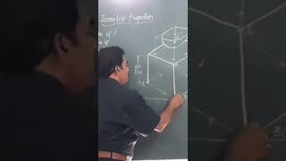 Hemisphere on a cube Isometric Projection Engineering Drawing [upl. by Agarhs]