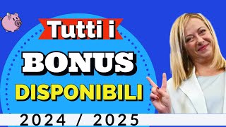 Lista di tutti i Bonus per famiglie Disponibili ora❗️ 2024 amp 2025 💰💰 [upl. by Nolyak]