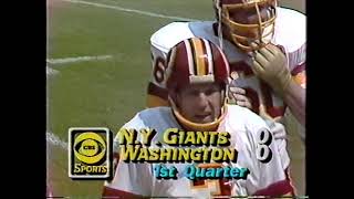 NFL 1981 09 13 81 New York Giants at Washington Redskins pt 1 of 4 [upl. by Krystyna788]