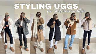 HOW TO STYLE ULTRA LOW MINI UGGS  autumnwinter outfit ideas wearing chesnut ugg boots [upl. by Copeland]