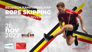 Belgisch kampioenschap Rope Skipping Individueel A niveau 13j 2022  Promovideo [upl. by Aohk704]