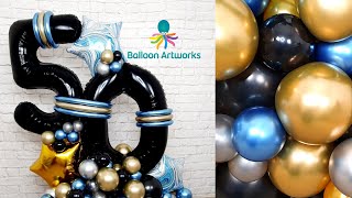 50th Balloon Bouquet Tutorial  50th Birthday Balloon Decorations 50thbirthday [upl. by Lucio]