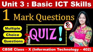 MCQs of Basic ICT Skills Class 10 Information Technology  Employability Skills MCQs Class 10 IT [upl. by Calondra]