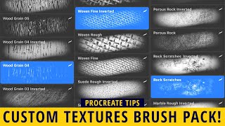 PROCREATE 5  Custom Textures Brush Pack Tutorial [upl. by Assed629]