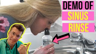 How to use NeilMed Sinus Rinse at home for nasal irrigation  including practical demonstration [upl. by Abocaj]