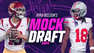 2024 NFL Mock Draft Four QBs find their way into the first round  CBS Sports [upl. by Annuahsal]