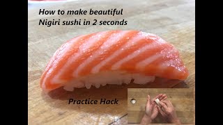 How to make beautiful nigiri sushi in 2 seconds [upl. by Nosaj43]