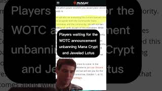 Unban Mana Crypt and Jeweled Lotus wotc magicthegathering mtgcommander mtgnews [upl. by Hcire279]