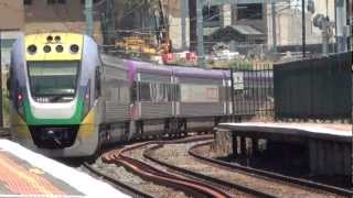 Metro and Vline trains at Footscray 1  Melbourne Transport [upl. by Acinej]