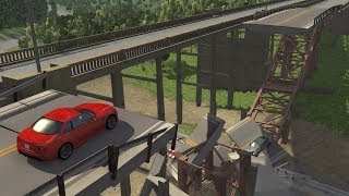 Collapsing Bridge Pileup Crashes 12  BeamNGdrive [upl. by Enrica]