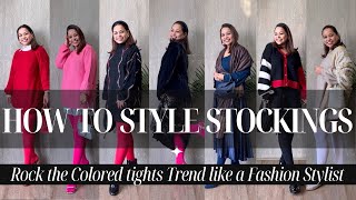 HOW TO ROCK THE COLOURED TIGHTS TREND LIKE A FASHION STYLIST [upl. by Weyermann]