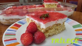 Çilekli Trileçe Tarifi Nasıl yapılır Püf Noktaları Nelerdir Best Turkish Trilece Recipe [upl. by Skolnik245]