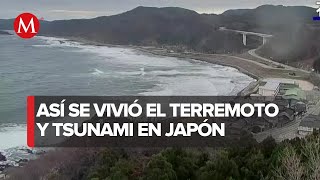 Cámara meteorológica capta momento del terremoto en Japón [upl. by Zoara]