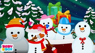 Cinco pequeno boneco de neve  Rimas de natal  Baby Box Português  Contando números [upl. by Neibaf]