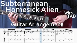 Radiohead Subterranean Homesick Alien  PlayAlong Tab  Guitar Arrangement [upl. by Oluap]