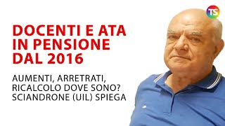 Docenti e Ata in pensione dal 2016 aumenti arretrati ricalcolo dove sono Sciandrone Uil spiega [upl. by Anileda]