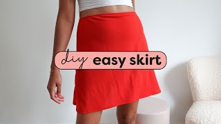 the easiest skirt you will sew ✨ FREE pattern DIY elastic waist skirt [upl. by Rozalin440]