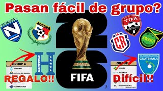 GRUPOS ELIMINATORIA CONCACAF PARA EL MUNDIAL 2026 Análisis el grupo más fácil y el más difícil [upl. by Amelus]