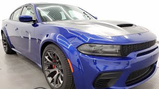 2021 DODGE CHARGER HELLCAT REDEYE RED EYE WIDEBODY INDIGO BLUE 797 HORSEPOWER WALK AROUND REVIEW [upl. by Nyrahs134]