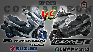 SUZUKI BURGMAN 400 vs BMW C400 GT SPECS COMPARISON [upl. by Kielty305]