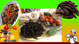 Cuisine🍽️Congolaise  Comment préparer les chenilles  MBINZO  aux aubergines [upl. by Cowley]