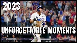 MLB  Unforgettable Moments 2023 [upl. by Hailahk271]