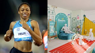 Olympic medalist Allyson Felix makes Olympic history with nursery [upl. by Aryl]