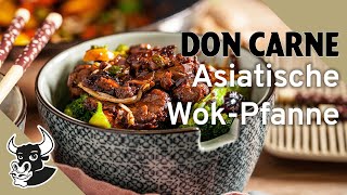 Asiatische WokPfanne mit Filetspitzen  REZEPT  DON CARNE [upl. by Llertnahs923]