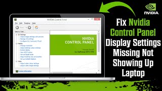 How To Fix Nvidia Control Panel Display Settings Missing Not Showing Up Laptop [upl. by Uyr376]