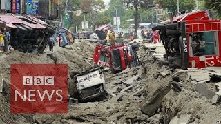 Massive Taiwan gas explosion kills 24  BBC News [upl. by Nueormahc]