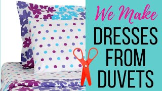 Sewing Dresses from Duvets  Duvet Dresses  Upcycled duvets into dresses [upl. by Harvey]