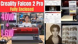 Creality Falcon 2 Pro 40W fully enclosed laser engraver [upl. by Leikeze]